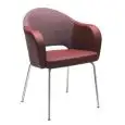 ARMCHAIR AGATHA - MOD. 047 - 4-LEG ROUND TUBULAR STEEL CHAIR WITH ARMRESTS  - FABRIC SEAT AND BACK REST - FOR INDOOR USE - BICOLOUR FABRIC ALSO AVAILABLE UPON REQUEST - DIMENSIONS Cm L60 x D59 x H82 - EC STANDARDS