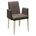 CHAIR PUNTO - MOD. 191 - 4-WOODEN LEG CHAIR WITH ARMRESTS - FABRIC SEAT AND BACK REST - FOR INDOOR USE - DIMENSIONS Cm L58 x D54 x H83 - EC STANDARDS - OTHER FINISHES ARE AVAILABLE UPON REQUEST