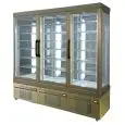 REFRIGERATED PATISSERIE DISPLAY - MOD. TEK/63 - ANODIZED ALUMIIUM EXTERIOR - LOW-E GLASS - TEMPERATURE °C -5/+10 - THREE SEPARATE COMPARTMENTS - SINGLE PHASE SUPPLY - VENTILATED COOLING - SELECTION OF DISPLAY GLASS ON 1, 2, 3 or 4 SIDES - DIMENSIONS CM L 