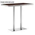 BASE XT - MOD. 496AQ - SATINIZED OR SHINY STAINLESS STEEL RECTANGULAR BASE Cm 40 x 75 - SATINIZED OR SHINY STAINLESS STEEL POLE cm 5x5 - TOP MAX cm 70x120/130 o 80x120/130 - FOR INDOOR USE - DIMENSIONS Cm 40x 75x H110 - EC STANDARDS