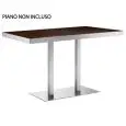 BASE XT - MOD. 496Q - SATINIZED OR SHINY STAINLESS STEEL RECTANGULAR BASE Cm 40 x 75 - SATINIZED OR SHINY STAINLESS STEEL POLE cm 5x5 - TOP MAX cm 70x120/130 o 80x120/130 - FOR INDOOR USE - DIMENSIONS Cm 40x 75x H72 - EC STANDARDS