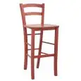 Sgabello - colour rosso - Structure e seduta in beechwood - Model 1258-G04Lr