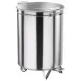 DUSTBIN TROLLEY - STAINLESS STEEL - MOD. AV4668 - Stainless steel cylinder construction - Moulded lid - Swivel castors - Pedal - Capacity Lt. 100 - Dimensions Ø cm 46xH70