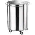 DUSTBIN TROLLEY - STAINLESS STEEL - MOD. AV4669 - Stainless steel cylinder construction - Moulded lid - Swivel castors - Capacity Lt. 100 - Dimensions Ø cm 46xH70