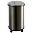 DUSTBIN TROLLEY - STAINLESS STEEL - MOD. AV4671 - Stainless steel cylinder construction - With lid - Castors - Inner bin - Capacity Lt. 63 - Dimensions Ø cm 39xH60