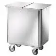 HOPPER - STAINLESS STEEL WITH SATIN FINISH - MOD. AV4666 - On castors - Removable lid - Capacity Lt. 115 -  Dim. cm L 61 x D 40 x h 73