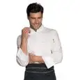 BERLIN CHEFS JACKET - MOD. 059008 - 100% SUPER DRY MICROFIBRE POLYESTER - BREATHABLE STAIN-PROOF FABRIC - COLOUR: WHITE
