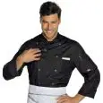 FRANKFURT CHEFS JACKET - MOD. 059019 - 100% SUPER DRY MICROFIBRE POLYESTER - BREATHABLE STAIN-PROOF FABRIC - COLOUR: BLACK