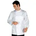 MONACO CHEFS JACKET - MOD. 057450 - 100% COTTON - ROUND WHITE BUTTONS - SIDE PLEATS - UNDERARM AIRING NET - BREAST AND PEN POCKET - COLOUR: WHITE