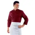 BORDEAUX CHEFS JACKET - MOD. 058003 - 65% POLYESTER and 35% COTTON - ROUND BORDEAUX BUTTONS - BREAST AND PEN POCKET - COLOUR: BORDEAUX