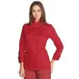 RED  LADY WOMENS CHEFS JACKET - MOD. 057507 - 65% POLYESTER and 35% COTTON - DOUBLE-BREASTED - ROUND RED BUTTONS - COLOUR: RED