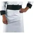 RONDIN BLACK CHEFS APRON - MOD. 114401 - 100% COTTON - DIMENSIONS cm. 95x70 - COLOUR: WHITE WITH BLACK STRIP