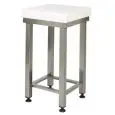 POLYTHENE CHOPPING BLOCK - FREE-SANDING - ON TUBULAR STAINLESS STEEL STOOL - MOD. CCP80 - Width cm 8