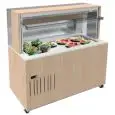 HEATED WALL BUFFET COUNTER WITH QUARTZ AGGLOMERATE FLAT TOP - MOD. VENEZIA MURO QPC - WOODEN STRUCTURE - HIGH QUALITY QUARTZ AGGLOMERATE COUNTERTOP AND FLAT TOP - TEMPERED GLASS DISPLAY - TEMPERATURE °C +30/+80 - EC STANDARDS
