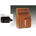 TALL WAITER'S STATION - MOD. 1606F/W - VENEERED CHIPBOARD STRUCTURE - N. 1 DOOR - N. 1 SLIDE-OUT BIN - BACK PANEL WITH N. 2 SHELVES  - CUTLERY COMPARTMENT - DIMENSIONS cm L94XD48x145H