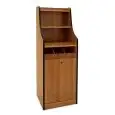 TALL WAITER'S STATION - MOD. 1610F/W - VENEERED CHIPBOARD STRUCTURE - N. 1 DOOR - BACK PANEL WITH N. 2 SHELVES  - CUTLERY COMPARTMENT - DIMENSIONS cm L48XD48x145H