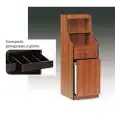 TALL WAITER'S STATION - MOD. 1615F/W - VENEERED CHIPBOARD STRUCTURE - N. 1 SLIDE-OUT BIN - BACK PANEL WITH N. 2 SHELVES  - CUTLERY COMPARTMENT - DIMENSIONS cm L48XD48x145H