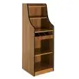 TALL WAITER'S STATION - MOD. 1616F/W - VENEERED CHIPBOARD STRUCTURE - OPEN COMPARTMENT WITH MIDDLE SHELF - BACK PANEL WITH N. 2 SHELVES  - CUTLERY COMPARTMENT - DIMENSIONS cm L48XD48x145H