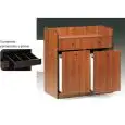 SHORT WAITER'S STATION - MOD. 1625F/W - VENEERED CHIPBOARD STRUCTURE - N. 2 SLIDE-OUT BINS - CUTLERY COMPARTMENT - DIMENSIONS cm L94XD48x98H