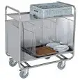 Plate, tray and glass trolley - Model 1270PR - AISI 304 stainless steel structure - 2 shelves - capacity 200 kg - Dimensions cm 90 x 60 x 102 h