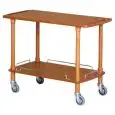 2-SHELF WOODEN CATERING TROLLEY - MOD. CLP2002L - Solid wood construction - Birch plywood shelves - Dimensions cm L110xD40xH82