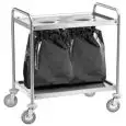 2-SHELF CATERING TROLLEY - MOD. CA1391S2 - Stainless steel construction with bin bag hole - Stainless steel shelves - Multidirectional castors - Dimensions cm L110xD60xH94