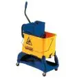 MOP WRINGER TROLLEY - MOD. CA1599 - Bucket with divider - Top section for holding detergents - Dimensions cm L55xD27xH87