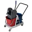 NYLON MOP WRINGER TROLLEY - MOD. CA1604E - Capacity Lt. 34 (n. 2 buckets Lt. 17) - Nylon wringer - Dimensions cm L71xD43xH93