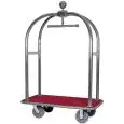 LUGGAGE TROLLEY WITH COAT HANGER - MOD. PV2001I - Carpet-covered wooden base - Tubular stainless steel bar frame - Edge bumper - Dimensions cm L124xD64xH190