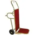 LUGGAGE TROLLEY - MOD. PV20 - Brass-coated steel construction - N. 2 castors with feet - Folding base  - Carpet-covered wooden bases