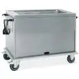 THERMAL CUPBOARD TROLLEY - MOD. 736A - GRADE AISI 304 STAINLESS STEEL STRUCTURE - SUITABLE FOR GN PANS UP TO H20 CM. (NOT INCLUDED) - SINGLE BAIN MARIE TANK - SINGLE AMBIENT BOTTOM COMPARTMENT - ExDANDED POLYURETHANE INSULATION - SUPPLY 230V -50/60Hz - AD