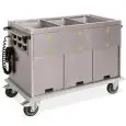 THERMAL CUPBOARD TROLLEY - MOD. 737A01234 - GRADE AISI 304 STAINLESS STEEL STRUCTURE - SEPARATE BAIN MARIE TANKS - SUITABLE FOR GN PANS UP TO H20 CM. (NOT INCLUDED) - ExDANDED POLYURETHANE INSULATION - SEPARATE BOTTOM COMPARTMENTS (AMBIENT OR HEATED) ACCO
