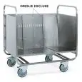 PLATE TROLLEY - MOD. 1270P - SQUARE TUBULAR STAINLESS STEEL LOAD-BEARING STRUCTURE cm. 2X2 - GRADE AISI 304 STAINLESS STEEL WALLS - SET UP FOR DIVIDER RACKS - SWIVEL CASTORSø cm. 12,5 - DIMENSIONS cm. L90 x D60 X H91