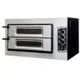 ELECTRIC PIZZA OVEN - MECHANICAL CONTROL - Mod. BASIC 2/50/V - Twin deck oven with glass window - firebrick oven base - Chamber dimensions cm L 62 x D 50 x 12h - N. Pizzas 1 + 1 (Ø cm 45) - Power 7,5 Kw - CE APPROVED