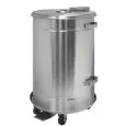 GRADE AISI 304 STAINLESS STEEL LITTER BIN - MOD2456 - SATIN FINISH - WATER-TIGHT BASE - PEDAL BIN - REMOVABLE TROLLEY BASE WITH CASTORS - CAPACITY lt 70 - DIMENSIONS cm Ø40  H70 - WEIGHT KG 12,9