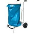BAG HOLDER ON CASTORS - MOD. 2438 - WHITE VARNISHED METAL - PEDAL BIN - CAPACITY lt 100 - DIMENSIONS cm Ø 41  H 100 - WEIGHT KG 12,5