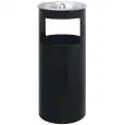 ASHTRAY AND PAPER BIN - MOD. ASHTRAY/PAPER BIN 2 - STAINLESS STEEL - OR BLACK VARNISHED METAL - WITH STAINLESS STEEL SIEVE RACK - EC STANDARDS