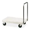 POLYETHYLENE PLATFORM TROLLEY - MOD. 1841 - POLYETHYLENE BASE - FOLDING STAINLESS STEEL SQUARE TUBE HANDLE BAR cm 2,5x2,5 - CASTORS ø cm 14 - TWO OF WHICH FIXED AND TWO ROTATING - CAN BE EMPLOYED FOR OUTDOOR USE - DIMENSIONS cm L95 x D57 X H87