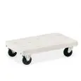 POLYETHYLENE PLATFORM TROLLEY - MOD. 1842 - POLYETHYLENE BASE - NO HANDLE BAR - CASTORS ø cm 14 - TWO OF WHICH FIXED AND TWO ROTATING - CAN BE EMPLOYED FOR OUTDOOR USE - DIMENSIONS cm L95 x D57 X H27