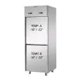 UPRIGHT FRIDGE - STAINLESS STEEL AISI 304 - VENTILATED COOLING - DUAL TEMP LT+LT - Mod. A2 07 MID NN - CAPACITY Lt 700 - 2 DOORS - TEMPERATURE -18°/ -22°C - Dimensions cm L 71 x D 80 x H 203/210 - EC Standards