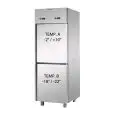 UPRIGHT FRIDGE - STAINLESS STEEL AISI 304 - VENTILATED COOLING - DUAL TEMP NT+LT - Mod. A2 07 MID PN - CAPACITY Lt 700 - 2 DOORS - TEMPERATURE NT -2° / +10° - TEMPERATURE LT -18° /-22°C - Dimensions cm L 71 x D 80 x H 203/210 - EC Standards