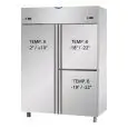 UPRIGHT FRIDGE - STAINLESS STEEL AISI 304 - VENTILATED COOLING - REFRIGERATED NT+LT - Mod. A3 I4 MID PN - CAPACITY Lt 1380 - 1 DOOR - 2 DOORS - TEMPERATURE NT -2°/+10°C - TEMPERATURE LT -18°/-22°C - Dimensions cm L 142 x D 80 x H 203/210 - EC Standards