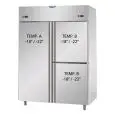 UPRIGHT FRIDGE - STAINLESS STEEL AISI 304 - VENTILATED COOLING - REFRIGERATED LT+LT - Mod. A3 I4 MID NN - CAPACITY Lt 1380 - 1 DOOR - 2 DOORS - TEMPERATURE LT -18°/-22°C - TEMPERATURE LT -18°/-22°C - Dimensions cm L 142 x D 80 x H 203/210 - EC Standards