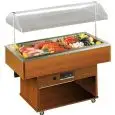 REFRIGERATED FISH ISLAND BUFFET DISPLAY - MOD. APOLLO - MANUAL HOOD LIFT - TEMPERATURE °C -1/0 - AUTO DEFROST - STATIC COOLING - DIMENSIONS Cm L 142,3 x D 75 x h 153,8