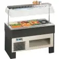 HOT ISLAND BUFFET DISPLAY - MOD. NExTDRY - WOODEN FRAME - STAINLESS STEEL TANK - TEMPERATURE °C +30/+70