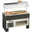 BAIN-MARIE HEATED ISLAND BUFFET DISPLAY - MOD. NExTBM - WOODEN FRAME - STAINLESS STEEL TANK - TEMPERATURE °C +30/+90