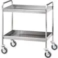 2-SHELF DEEP TRAY CLEARING TROLLEY - MOD. CA1396 - Stainless steel construction - N° 2 sound-proof stainless steel trays h 6,5 cm - Dimensions cm L91xD57xH97