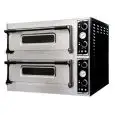ELECTRIC PIZZA OVEN - MECHANICAL CONTROL - Mod. BASIC 66 - Twin deck oven - firebrick oven base - Chamber dimensions cm 66x99x14h - N. Pizzas 6 + 6 (Ø cm 32) - Power 14,4 Kw - CE APPROVED