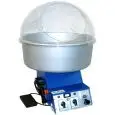 CANDYFLOSS MACHINE - MOD. ELETTRONICO BLU - N. 1 TANK - Aluminium bowl - Plexiglass dome - Tank capacity gr. 450 - Power 1500/2100 W - 230 V single phase supply - Bowl dimensions cm ø 60 - Dimensions without bowl cm L 45 X D 37 X H 43 - EC standards