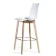 STOOL NATURAL ZEBRA ANTISHOCK - MOD. 2810 FN 310 - POLYCARBONATE BODY - NATURAL BEECH FRAME - CHROME-PLATED STEEL FOOT REST - FOR INDOOR USE - DISMANTLED - DIM. cm L 48 x D 50 x H 114 - EC STANDARDS